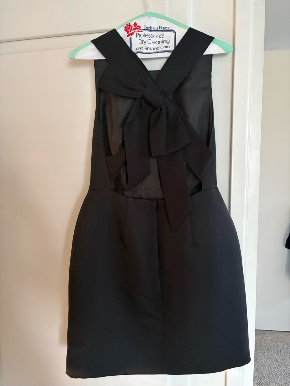 kate spade Black Mini Dress with Bow-Back Detail